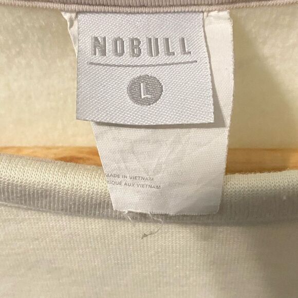 NOBULL Cream Crew Fleece Lined Sweatshirt Sz Large - Picture 6 of 12